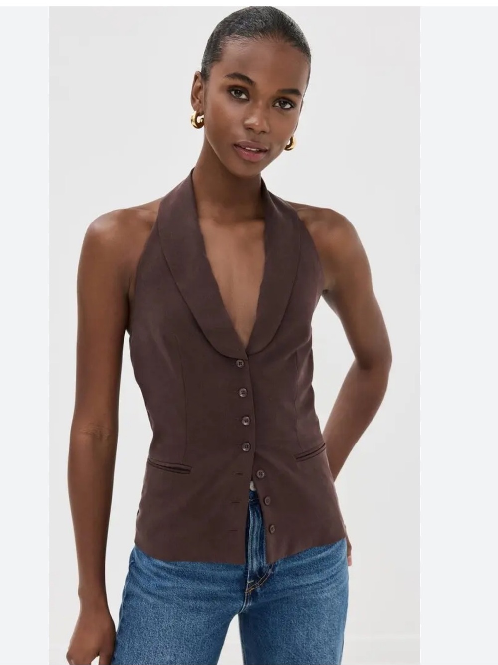 Reformation Alistair Halter Vest brown - Picture 2 of 5